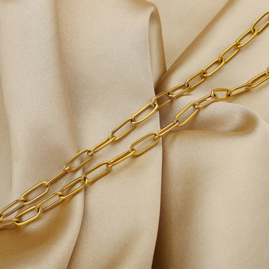 Lovcia Chain Stainless Steel Necklace-Necklaces-Gold-One Size-Gold