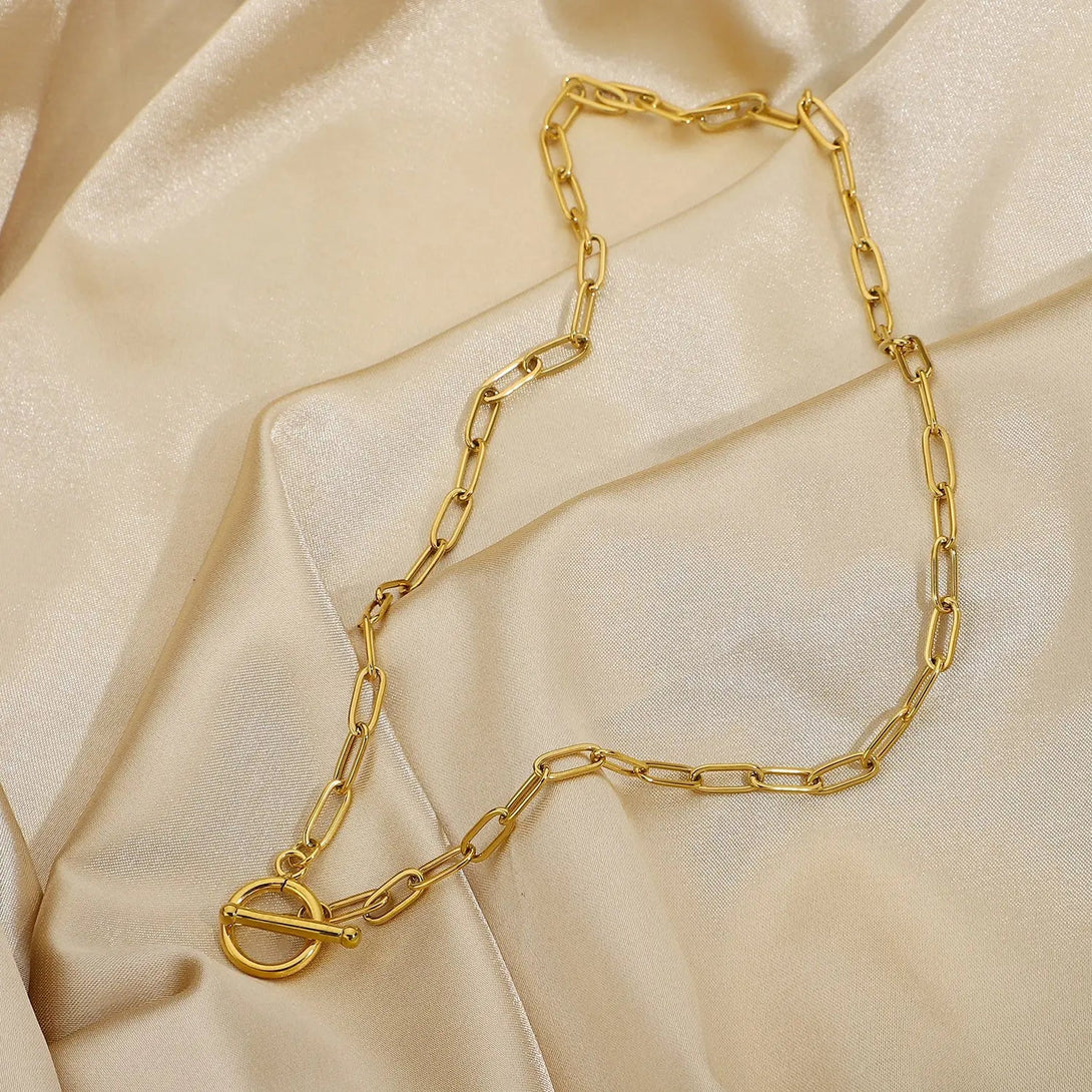 Lovcia Chain Stainless Steel Necklace-Necklaces-Gold-One Size-Gold