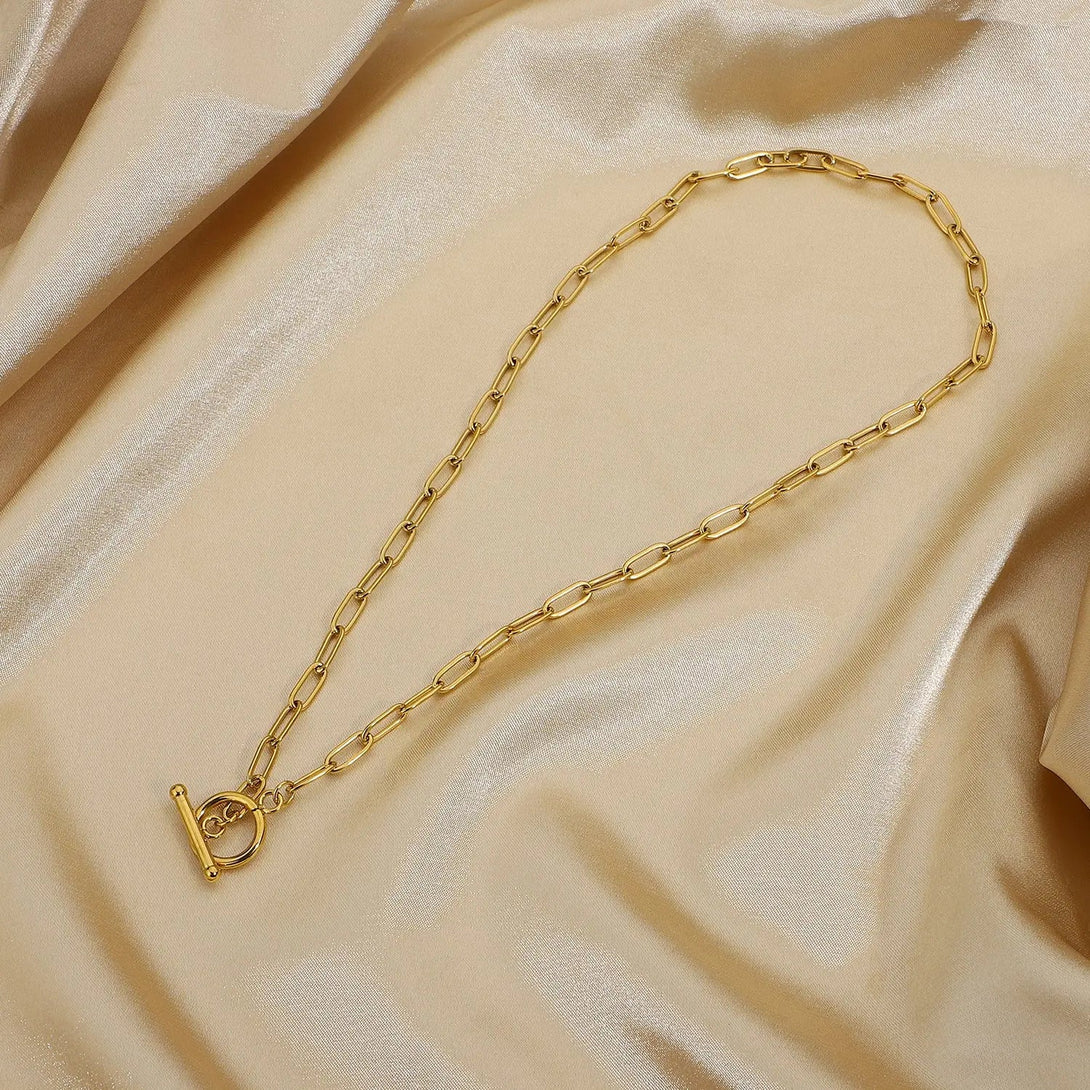 Lovcia Chain Stainless Steel Necklace-Necklaces-Gold-One Size-Gold