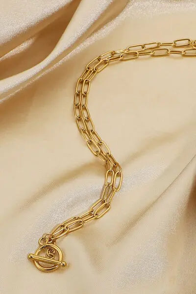 Lovcia Chain Stainless Steel Necklace-Necklaces-Gold-One Size-Gold