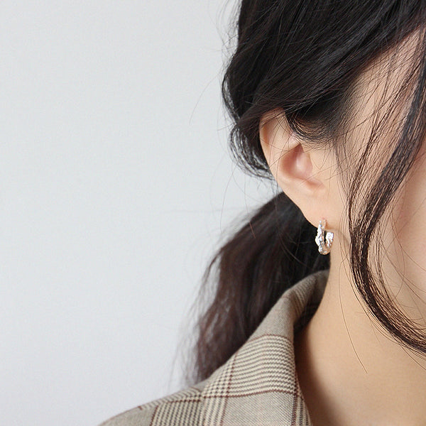 Lovcia Champagne Gold Hoop Earrings 16.8mm 925 Silver-Earrings-Champaign Gold-Champaign Gold