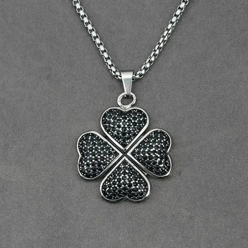 Lovcia Charming Floral Rhinestone Pendant - Elevate Your Fashion OL Style-Charms & Pendants-Large pendant+chain-Large pendant+chain