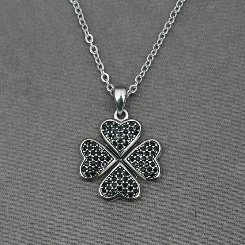 Lovcia Charming Floral Rhinestone Pendant - Elevate Your Fashion OL Style-Charms & Pendants-Small pendant+chain-Small pendant+chain