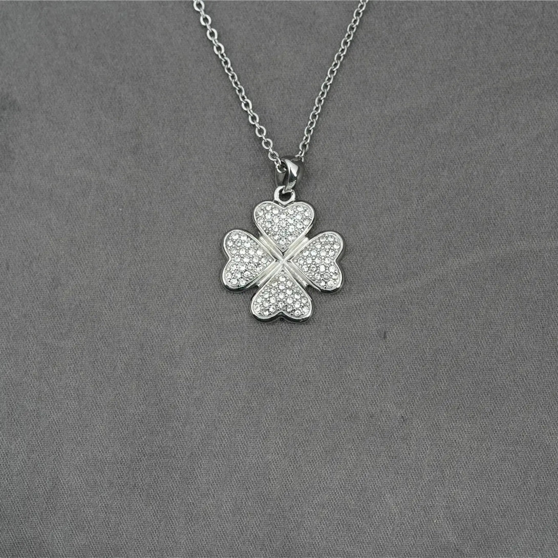 Lovcia Charming Floral Rhinestone Pendant - Elevate Your Fashion OL Style-Charms & Pendants-Small white pendant+chain-Small white pendant+chain