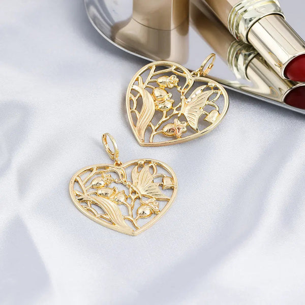 Lovcia Chic Hollow Flower Alloy Earrings for Women-Earrings-CH2155-CH2155