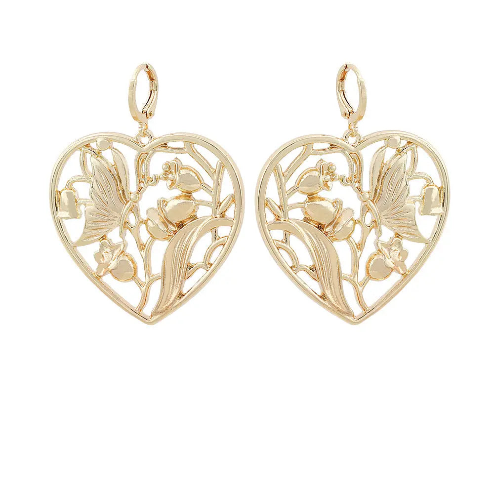 Lovcia Chic Hollow Flower Alloy Earrings for Women-Earrings-CH2155-CH2155