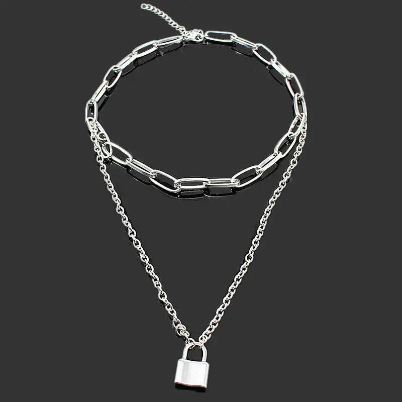 Lovcia Chic Retro Revival Chain Lock Pendant - Unlock Your Style Power-Necklaces-A Silver-A Silver