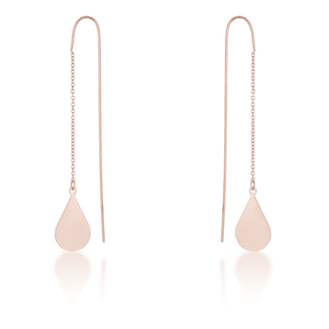 Lovcia Chloe Rose Gold Rhodium-Plated Stainless Steel Teardrop Earrings-Earrings-
