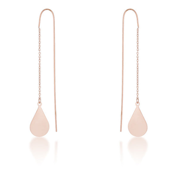 Lovcia Chloe Rose Gold Rhodium-Plated Stainless Steel Teardrop Earrings-Earrings-