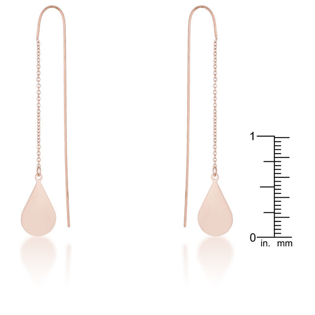 Lovcia Chloe Rose Gold Rhodium-Plated Stainless Steel Teardrop Earrings-Earrings-