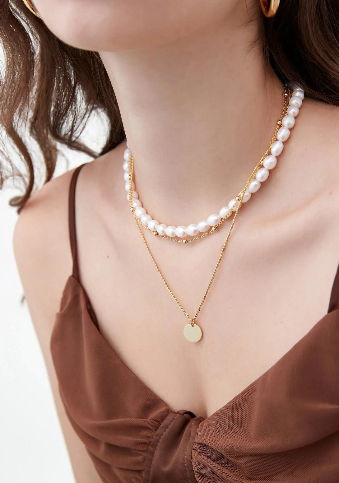 Lovcia Choker Double Beads Chain Tag Coin 925 Sterling Silver Necklace-Necklaces-Silver-Silver