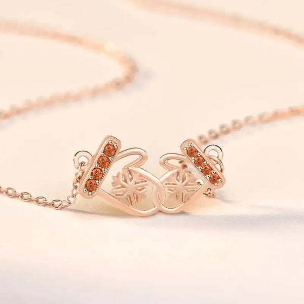 Lovcia Christmas CZ Snowfalke Glove 925 Sterling Silver Necklace-Necklaces-