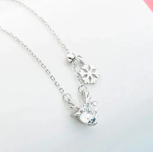 Lovcia Christmas Holiday CZ Elk Deer 925 Sterling Silver Necklace/Earrings-Earrings-Earrings-Earrings