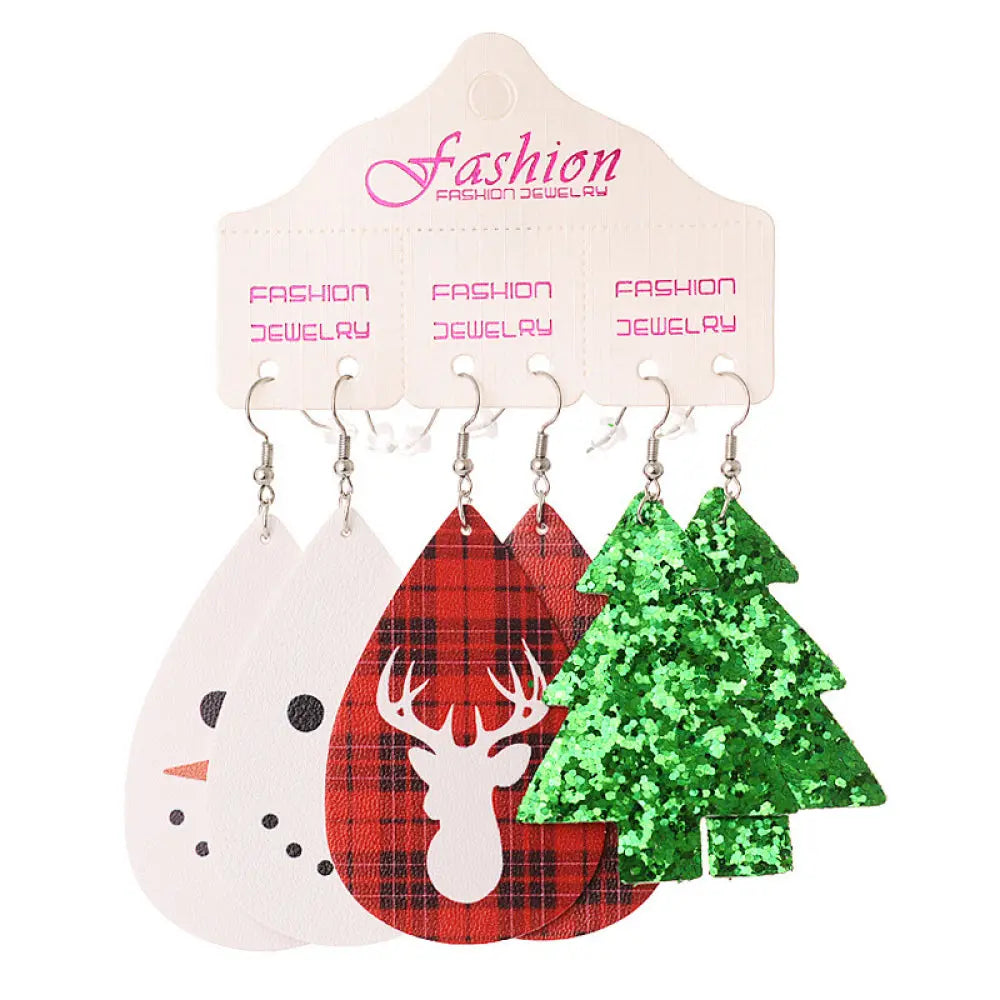 Lovcia Christmas PU Earrings Set-Earrings-Style B-One Size-Style B