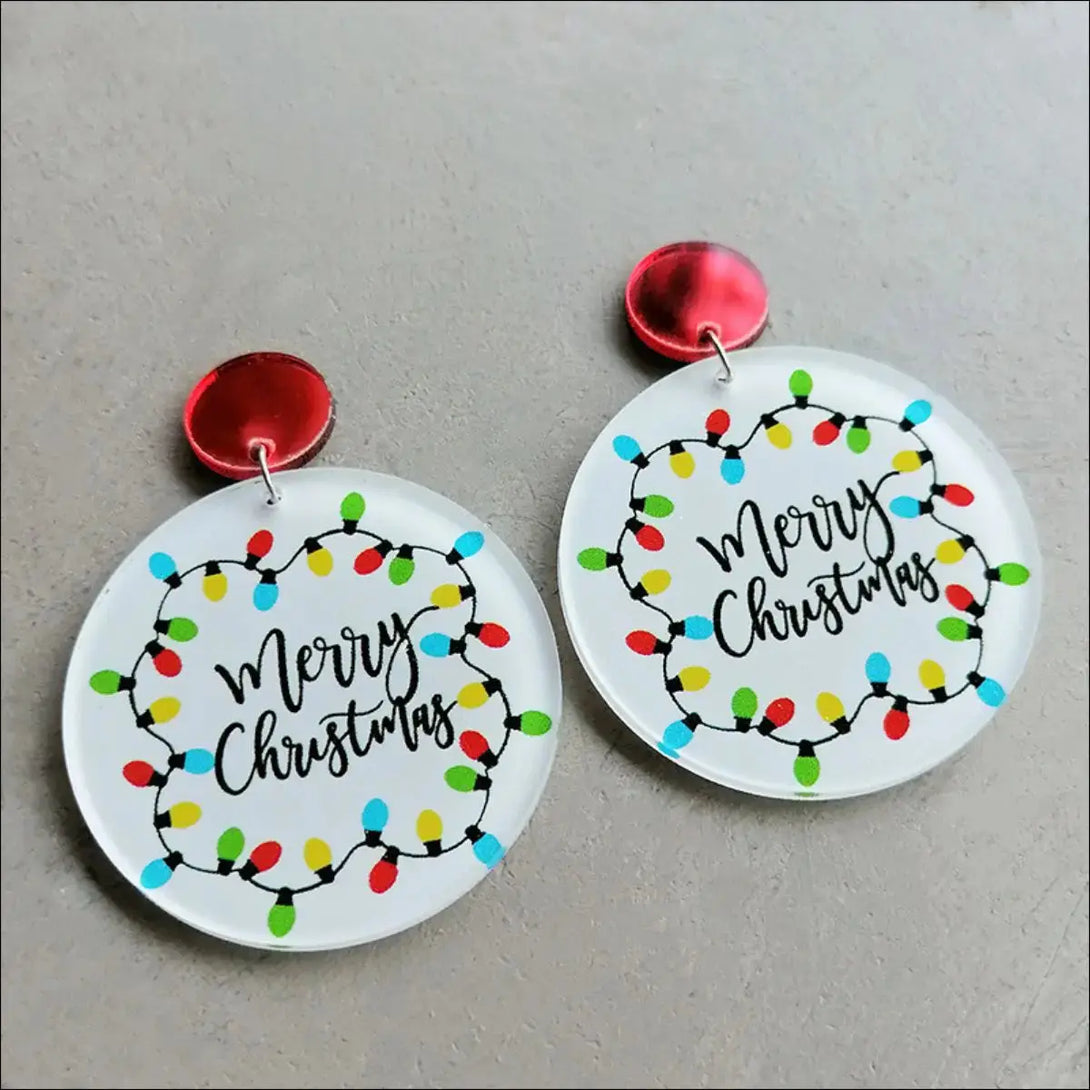 Lovcia Christmas Themed Acrylic Dangle Earrings-Earrings-Style C-One Size-Style C
