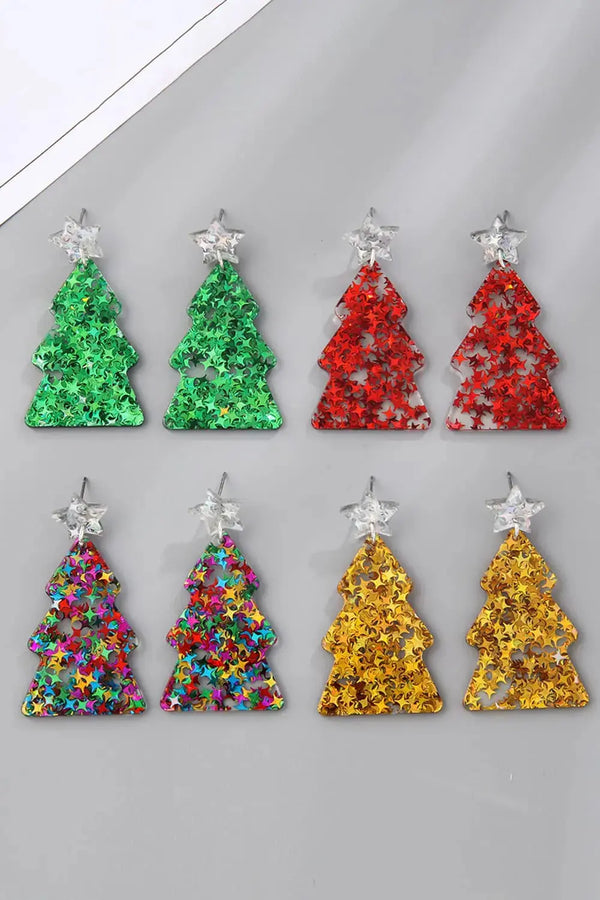 Lovcia Christmas Tree Acrylic Earrings-Earrings-Red/Style A-One Size-Red/Style A