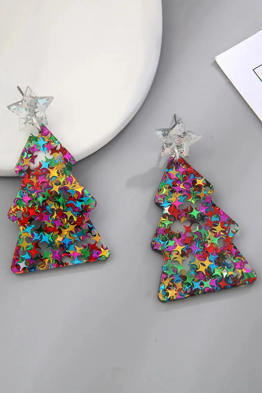 Lovcia Christmas Tree Acrylic Earrings-Earrings-Red/Style A-One Size-Red/Style A