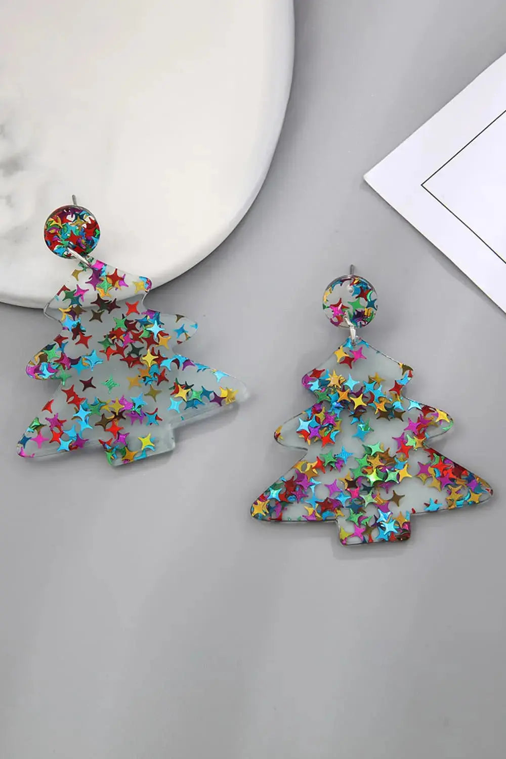 Lovcia Christmas Tree Acrylic Earrings-Earrings-Red/Style A-One Size-Red/Style A