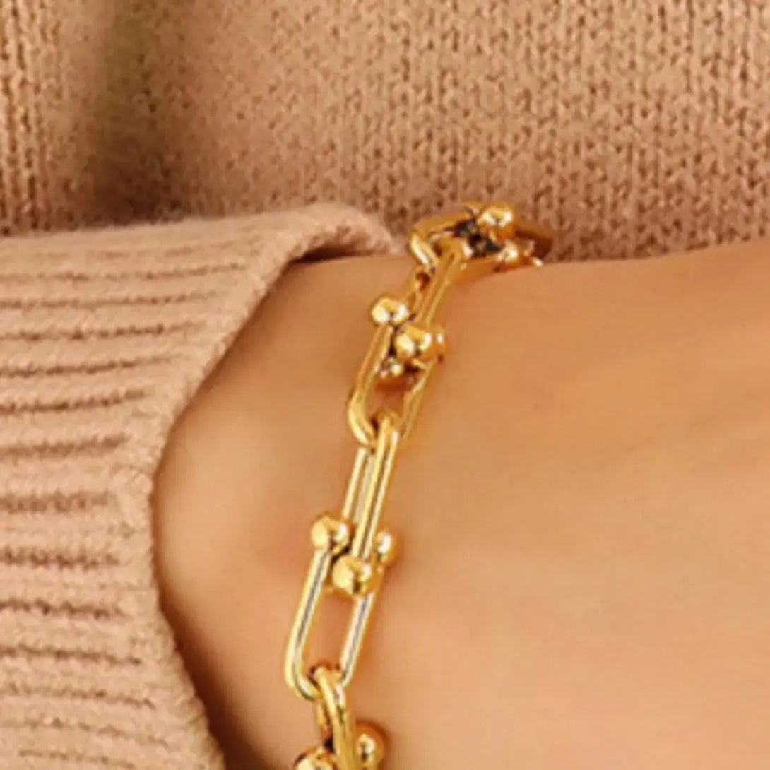 Lovcia Chunky Chain Titanium Steel Bracelet-Bracelets-Gold-One Size-Gold