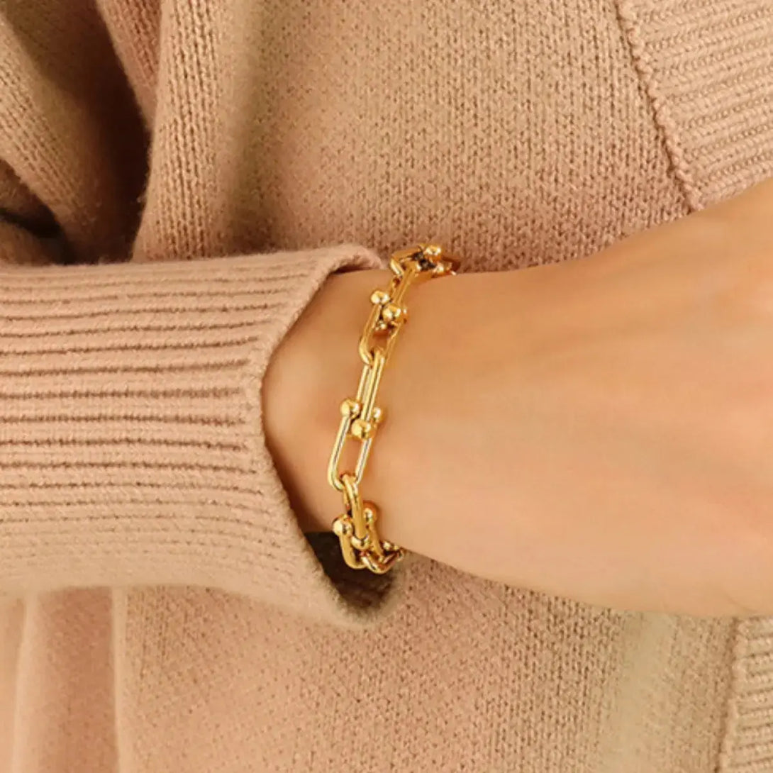 Lovcia Chunky Chain Titanium Steel Bracelet-Bracelets-Gold-One Size-Gold