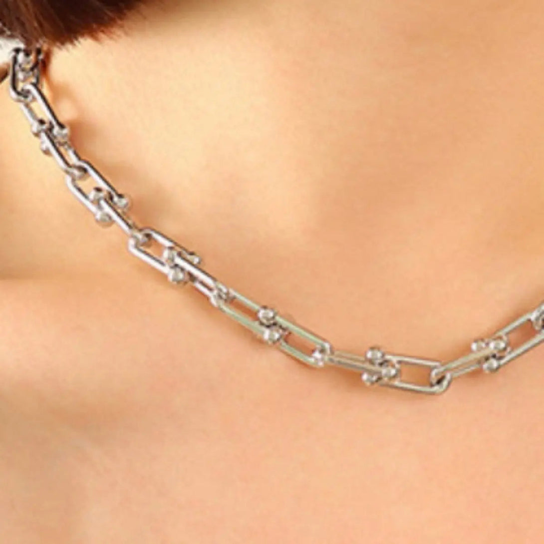 Lovcia Chunky Chain Titanium Steel Necklace-Necklaces-Gold-One Size-Gold