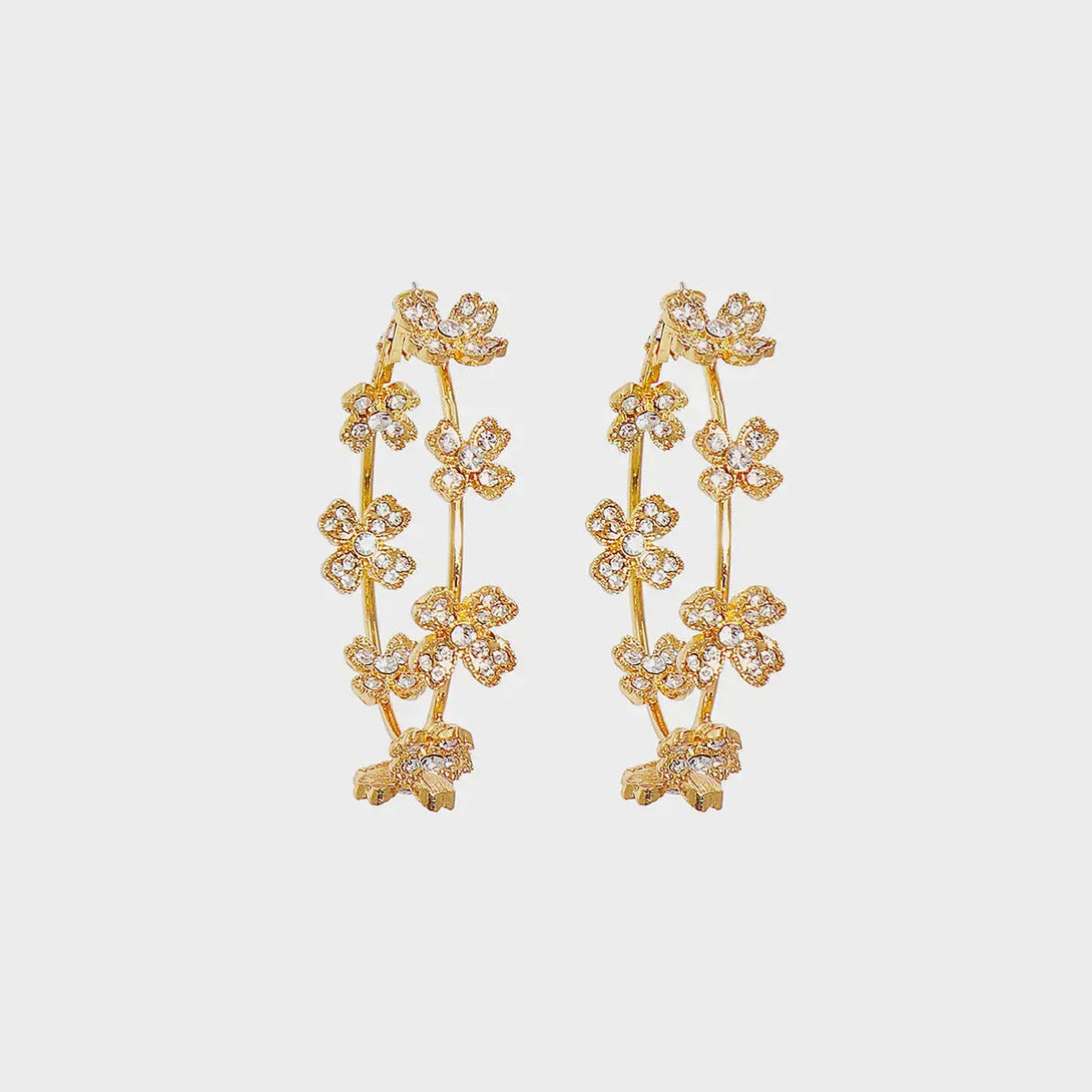 Lovcia Circle Shape Rhinestone Alloy Earrings-Earrings-Style A-One Size-Style A