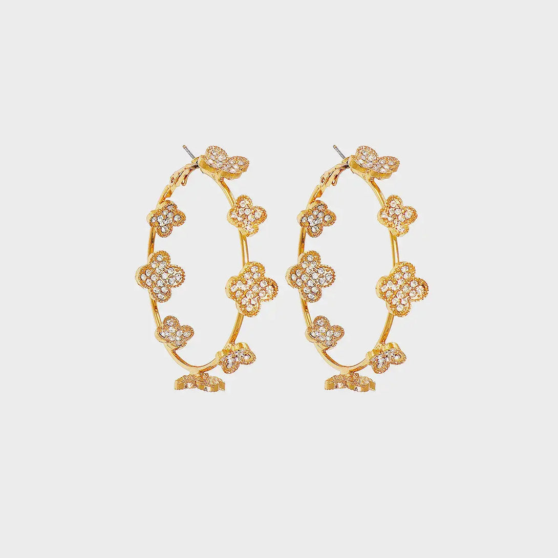 Lovcia Circle Shape Rhinestone Alloy Earrings-Earrings-Style D-One Size-Style D