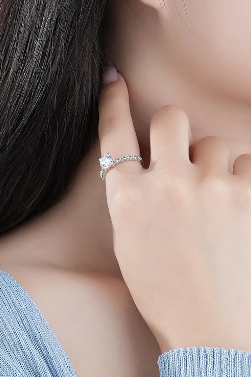 Lovcia Classic 4-Prong Moissanite Ring-Rings-Silver-6-Silver