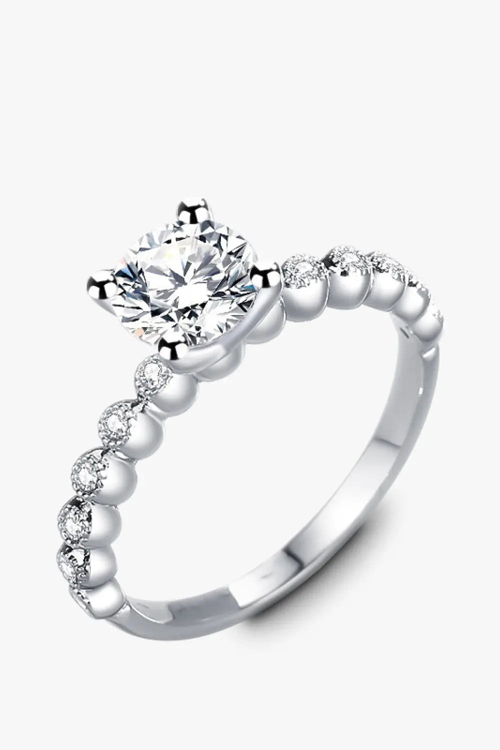 Lovcia Classic 4-Prong Moissanite Ring-Rings-Silver-6-Silver
