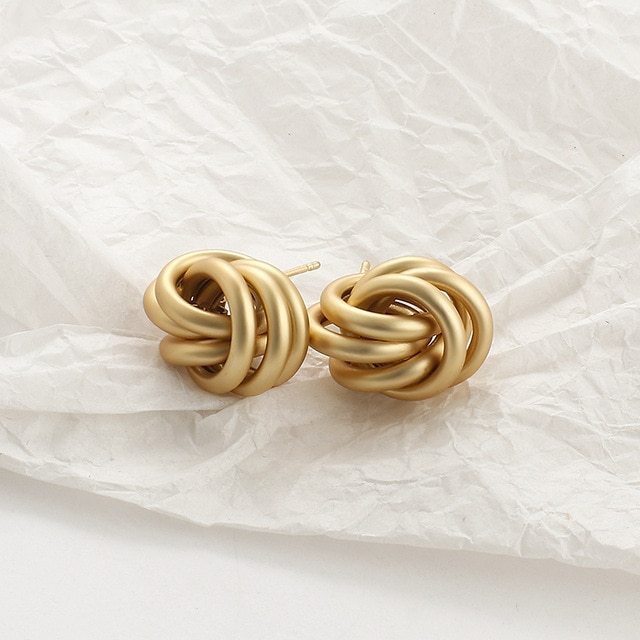 Lovcia Classic and Trendy Hoops Knots and More Versatile Gold Plated Earrings Collection-Earrings-Gold-A-Gold