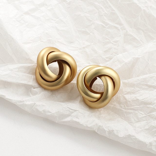 Lovcia Classic and Trendy Hoops Knots and More Versatile Gold Plated Earrings Collection-Earrings-Gold-B-Gold
