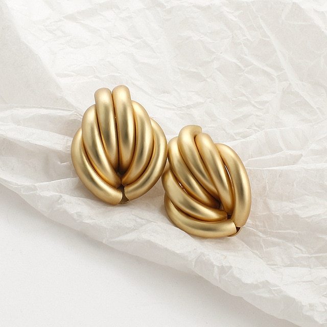 Lovcia Classic and Trendy Hoops Knots and More Versatile Gold Plated Earrings Collection-Earrings-Gold-D-Gold