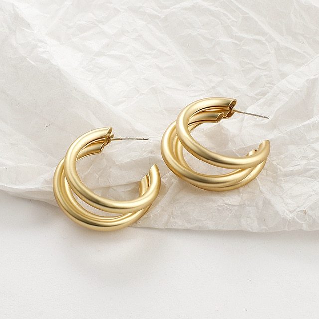 Lovcia Classic and Trendy Hoops Knots and More Versatile Gold Plated Earrings Collection-Earrings-Gold-J-Gold