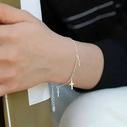 Lovcia Classic Cross 925 Sterling Silver Bracelet-Bracelets-