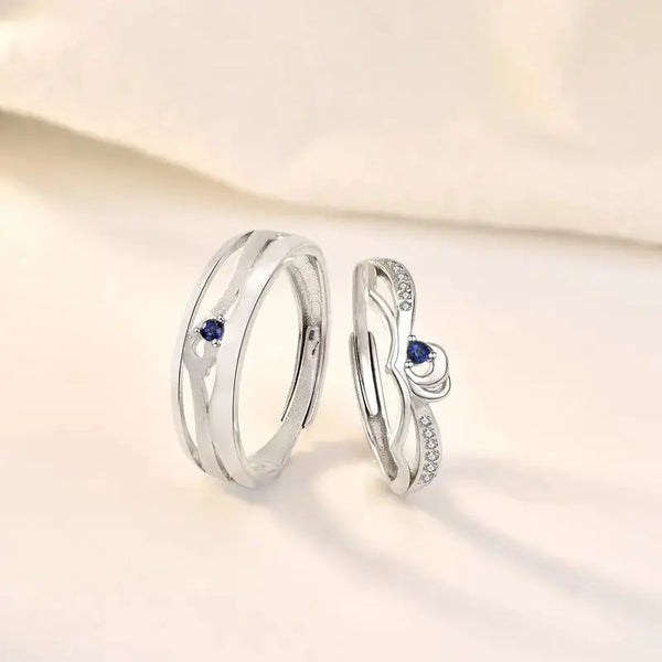 Lovcia Classic CZ Safe Haven 925 Sterling Silver Adjustable Promise Ring-Rings-Men Ring-Men Ring