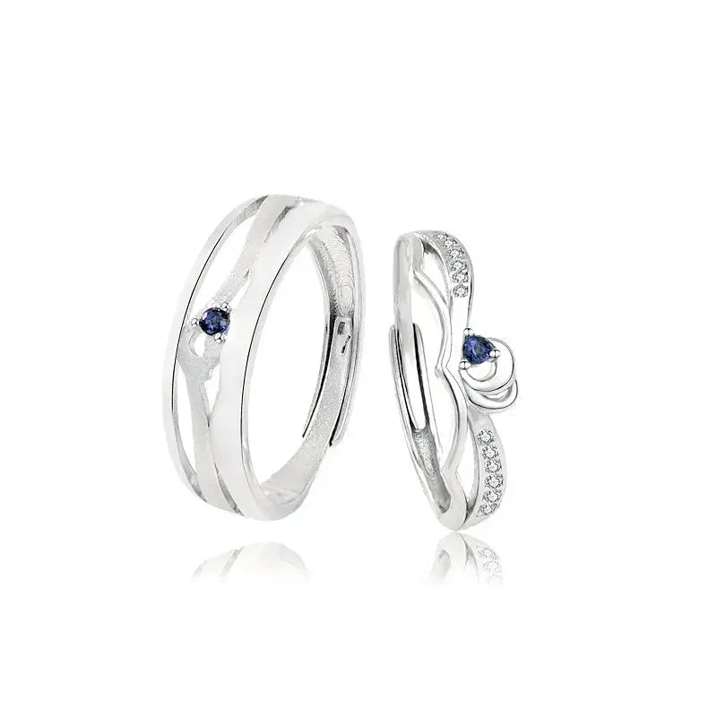 Lovcia Classic CZ Safe Haven 925 Sterling Silver Adjustable Promise Ring-Rings-Men Ring-Men Ring