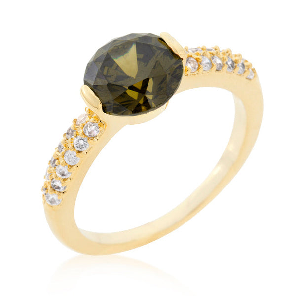 Lovcia Classic Eternity Gold-Plated Engagement Ring-Rings-5-5