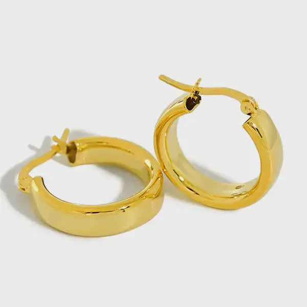 Lovcia Classic Geometry Hollow Circle 925 Sterling Silver Huggie Hoop Earrings-Earrings-Rhodium-Rhodium