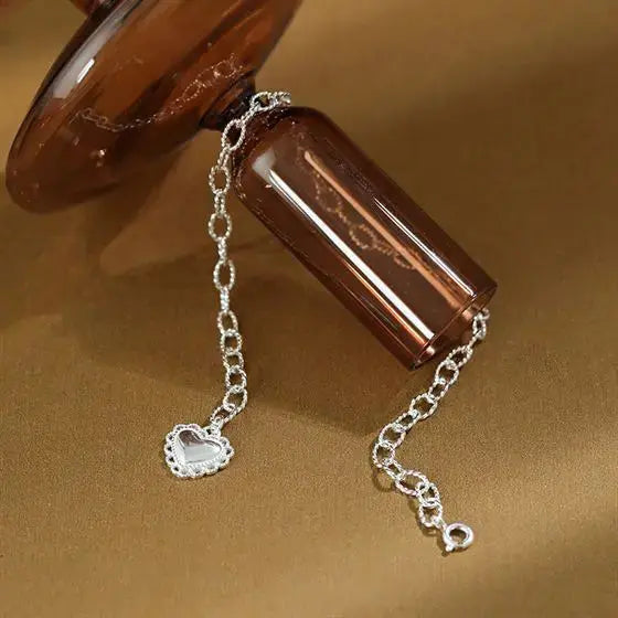 Lovcia Classic Heart Love 925 Sterling Silver Bracelet-Bracelets-Silver-Silver