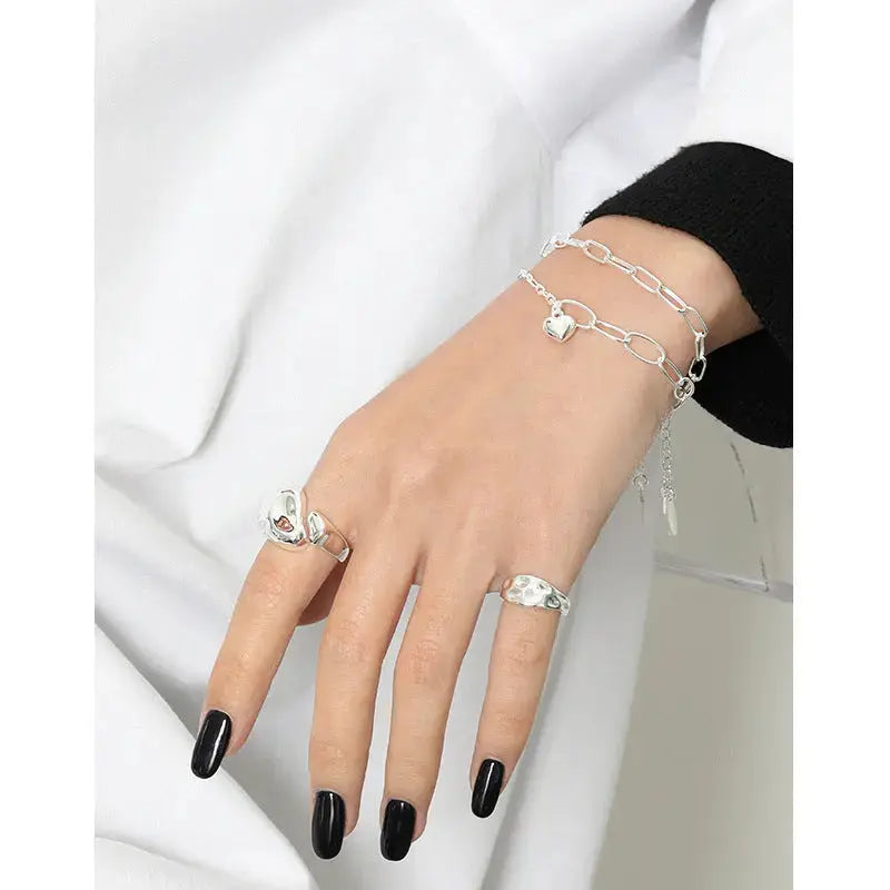 Lovcia Classic Hollow Chain New 925 Sterling Silver Bracelet-Bracelets-Rhodium-Rhodium