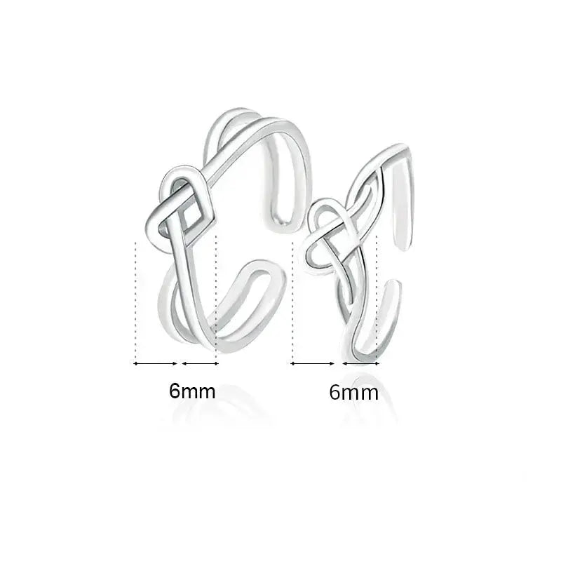 Lovcia Classic Hollow Cross Love Heart 925 Sterling Silver Adjustable Promise Ring-Rings-Men Ring-Men Ring