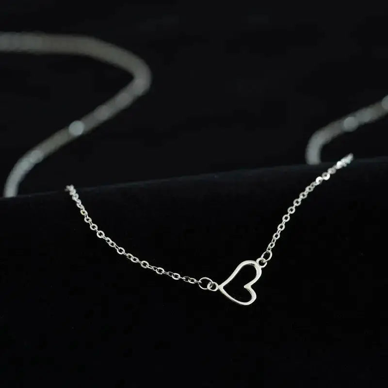 Lovcia Classic Hollow Irregular Heart 925 Sterling Silver Necklace-Necklaces-Silver-Silver