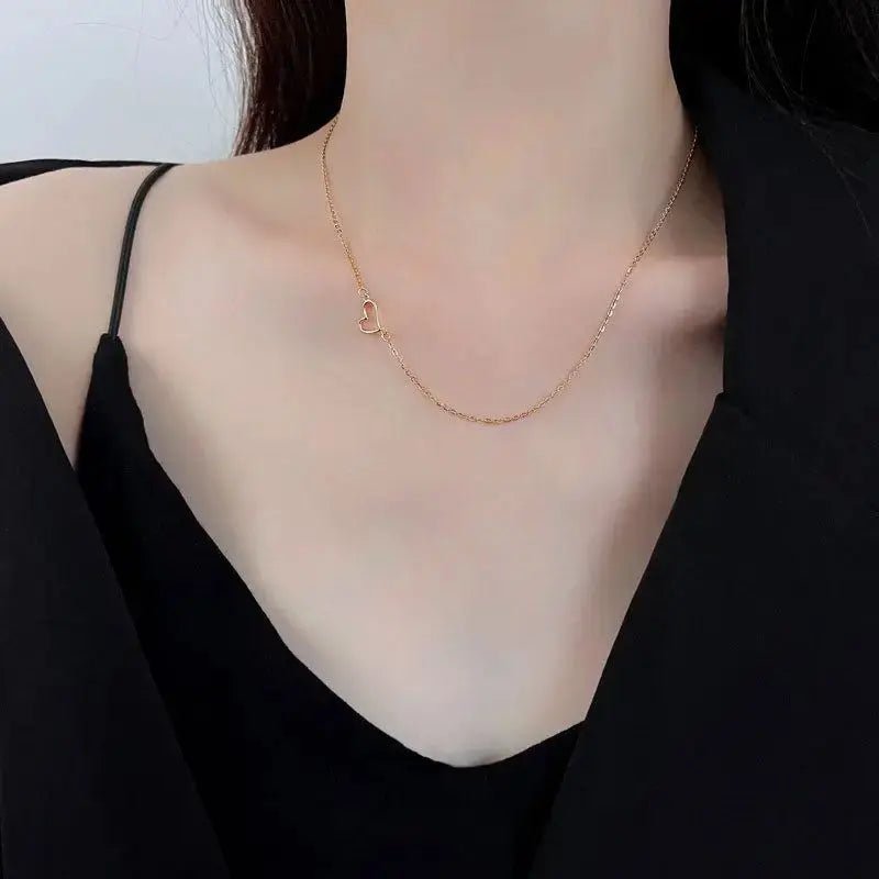 Lovcia Classic Hollow Irregular Heart 925 Sterling Silver Necklace-Necklaces-Silver-Silver