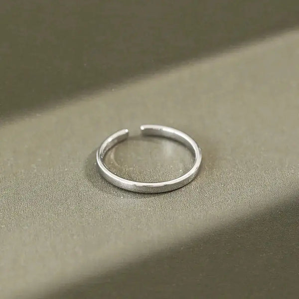 Lovcia Classic Minimalist Lines 925 Sterling Silver Adjustable Ring-Rings-US 7-US 7