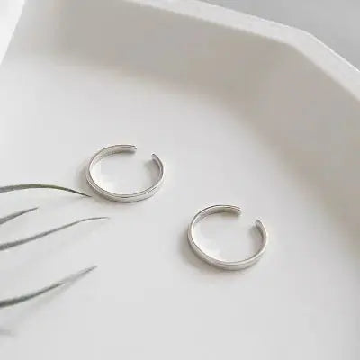 Lovcia Classic Minimalist Lines 925 Sterling Silver Adjustable Ring-Rings-US 7-US 7