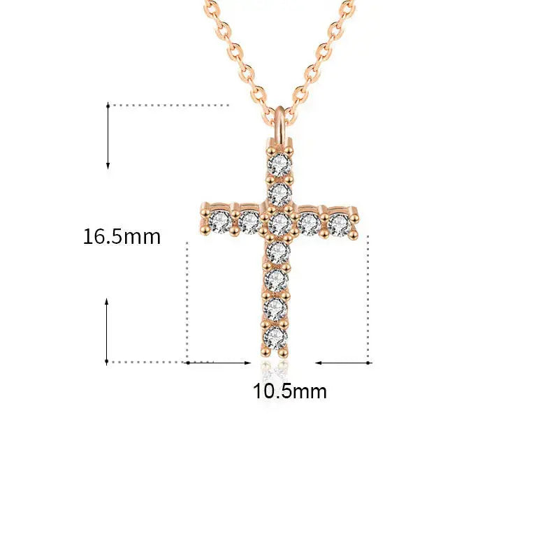 Lovcia Classic Simple CZ Cross 925 Sterling Silver Necklace-Necklaces-Silver-Silver