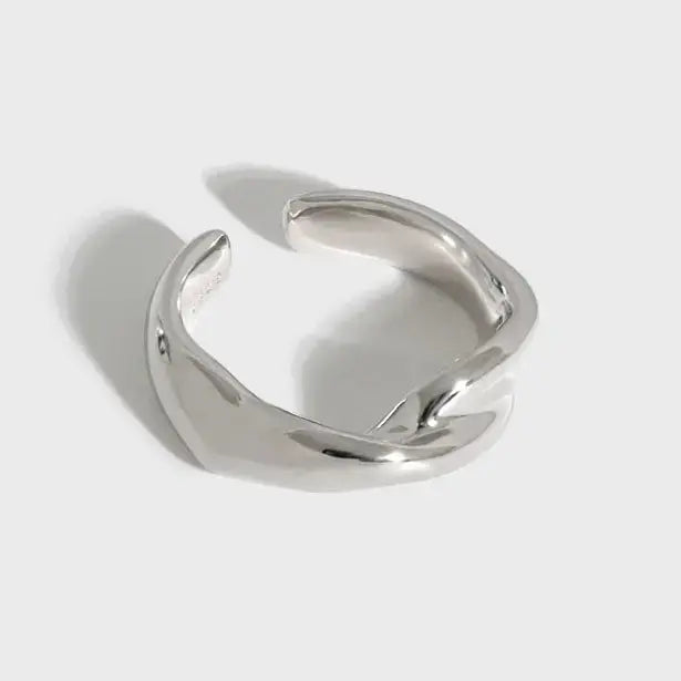 Lovcia Classic Twisted Knot 925 Sterling Silver Adjustable Ring-Rings-Rhodium-Rhodium