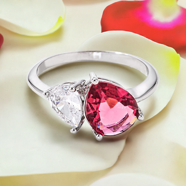 Lovcia Clear and Rose Pink Romantic Union 2.75ct CZ Engagement Ring-Rings-5-5