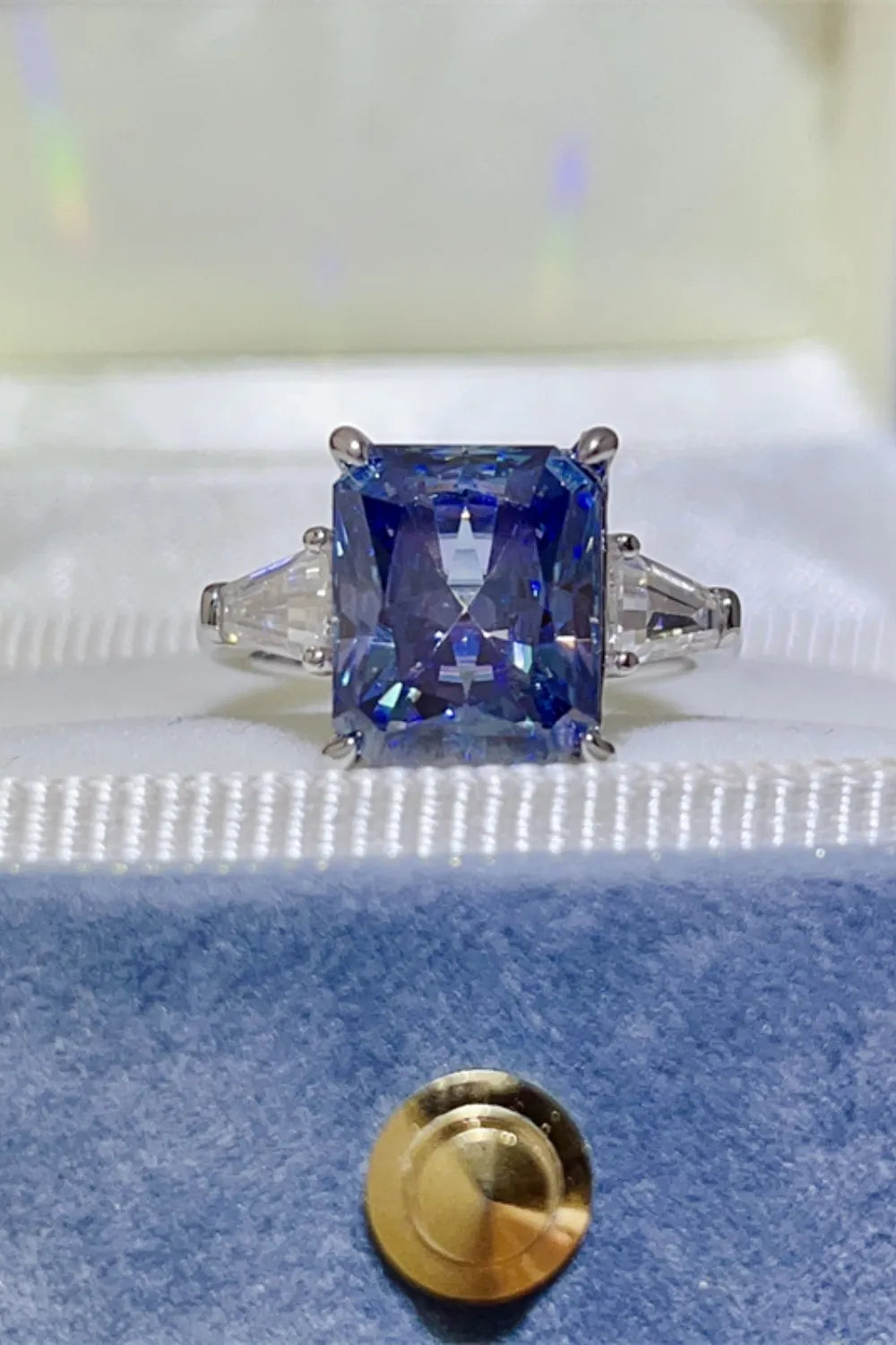 Lovcia Cobalt Crown 5 Carat Moissanite 925 Sterling Silver Ring for Women - Royal Blue-5- - Buy latest trendy Rings for Women and Girls