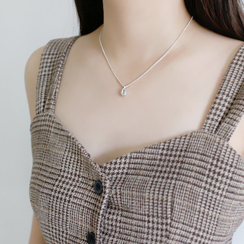 Lovcia Coffee Bean 925 Sterling Silver Necklace 400mm-Necklaces-Rhodium-Rhodium
